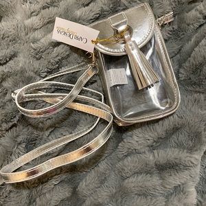 Gameday Clear and silver Crossbody See-thru Bag